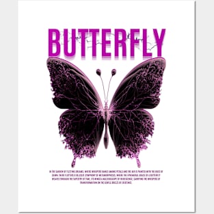 Pink Butterfly Posters and Art